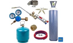 Soldering kit (torch, reducer, oxygen, propane-butane cylinders, hoses, clamps, transition, nut)