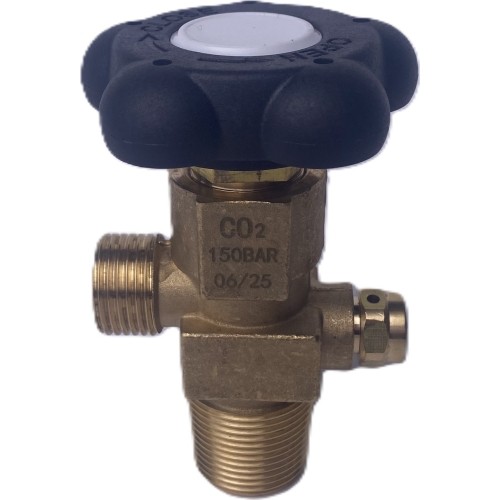 Angliarūgštės (CO2) dujų baliono ventilis su vožtuvu  (EURO veržlė W21.8)