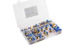 Greito jungimo vožtuvų su sriegiais rinkinys (4 - 16mm)(1/8"+1/4"+1/2") 72vnt.