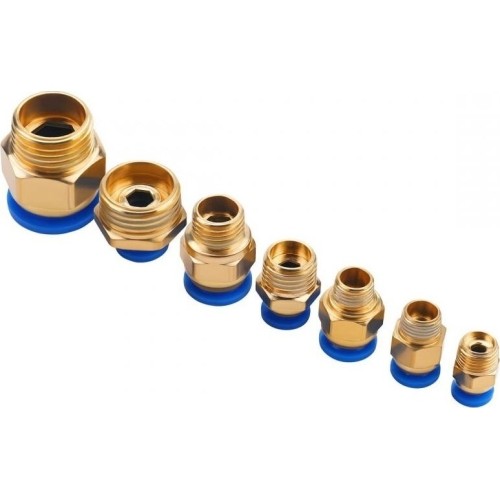Greito jungimo vožtuvų su sriegiais rinkinys (4 - 16mm)(1/8"+1/4"+1/2") 72vnt.