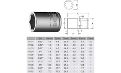1/4" Dr. 6pt. Socket (S.A.E.) - 5/32"