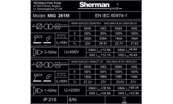 Inverter welder Sherman MIG 261M/4R