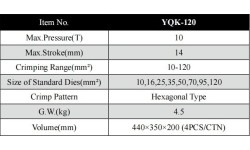 Kraštų užspaudimo įrankis hidraulinis - 12t, 16-240mm²