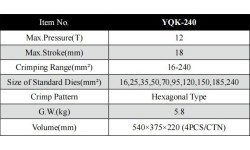 Kraštų užspaudimo įrankis hidraulinis - 13t, 16-300mm²