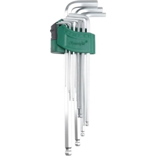 L-type hex key extra long, ball point set 9pcs.