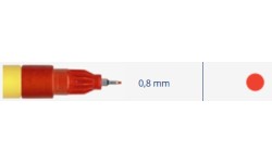 Markeris, pramoninis, itin plonas 0.8mm, 3ml, 1vnt -  Raudona 