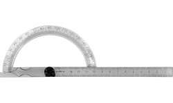 Protractor with ruler 120x150mm