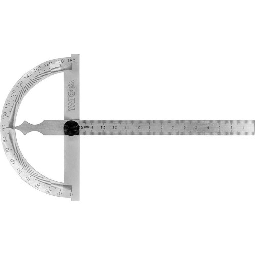 Protractor with ruler 120x150mm