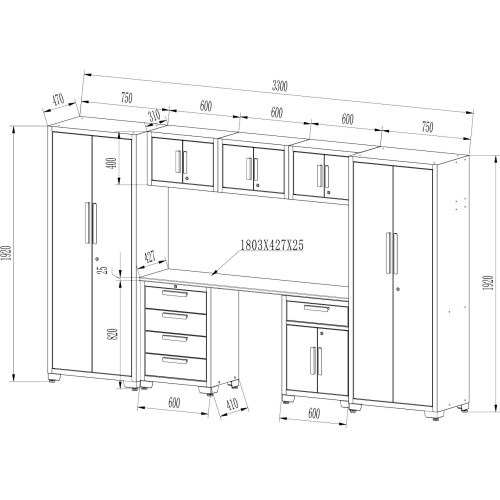 Garage cabinet combo