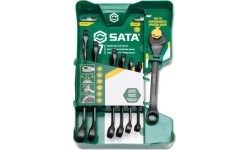 Metric X6 open end ratcheting combination wrench set 7pcs (8-17mm) black