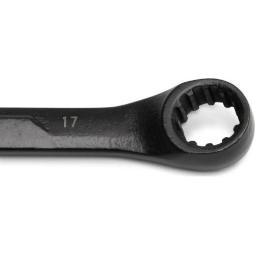 Metric X6 open end ratcheting combination wrench set 7pcs (8-17mm) black