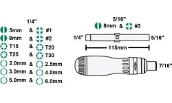 Screwdriver with interchangeable bits (19pcs)