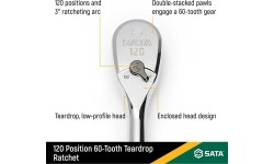 3/8" Dr. Quick-release ratchet (oval head, metal handle), 60 teeth 120P