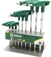 T tipo šešiakampių raktų rinkinys (H-2 - H-10)(apvalia galvute) 9vnt.