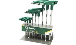 T tipo šešiakampių raktų rinkinys (H-2 - H-10)(apvalia galvute) 9vnt.