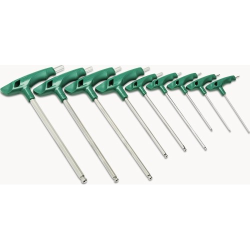 T-Handle ball point hex key set 2-10mm 9pcs