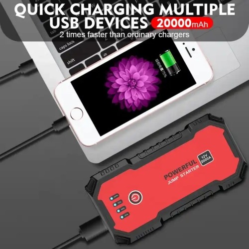 Multifunctional jump starter and charger 12V 2000A 20Ah