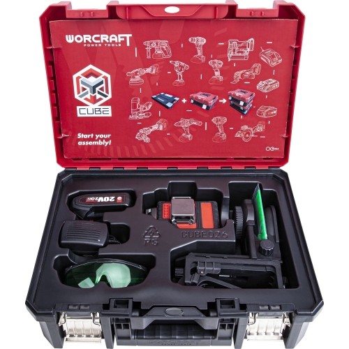 LI-ON Cross laser level 3x3D with green beam set XCUBE box