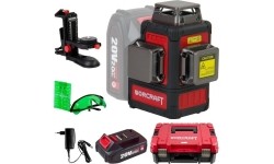 Akumuliatorinis lazerinis nivelyras  360°x3D 12 linijų (žalias) WORCRAFT 20V 2.0Ah LI-ION (XCUBE dėžė)