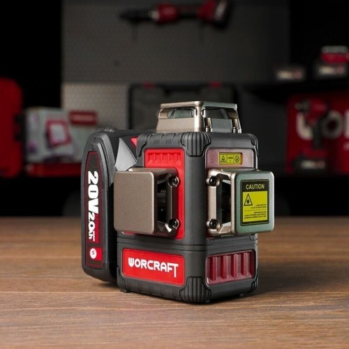 Akumuliatorinis lazerinis nivelyras  360°x3D 12 linijų (žalias) WORCRAFT 20V 2.0Ah LI-ION (XCUBE dėžė)