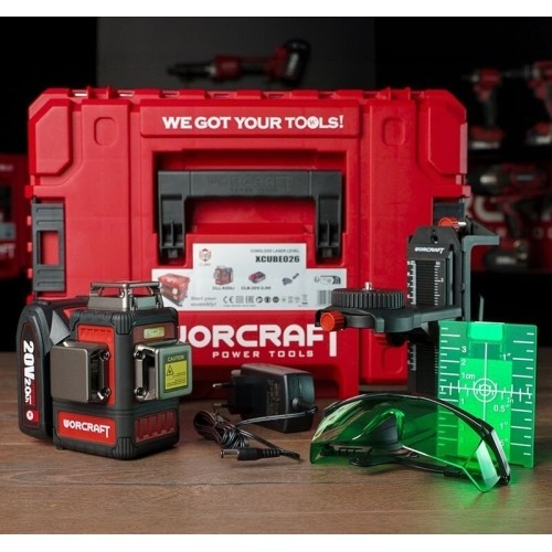 LI-ON Cross laser level 3x3D with green beam set XCUBE box