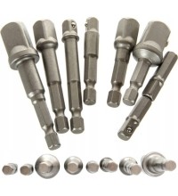 1/4" + 3/8" + 1/2" Dr. Drill socket adapter set 8pcs