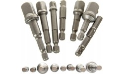 Adapterių suktuvui rinkinys 1/4"+3/8"+1/2" (8vnt)