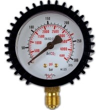 Pressure gauge ⌀ 63mm for TURBO Argon/CO₂ reducer (MIX) - Cylinder 315 bar