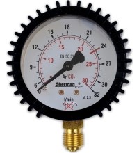 Pressure gauge ⌀ 63mm for TURBO Argon/CO₂ reducer (MIX) - Working - flow rate 32l/min