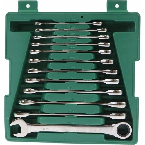 Kombinuotų raktų su terkšle rinkinys 12vnt. (8-19)