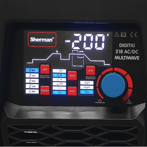 Inverterinis suvirinimo aparatas DIGITIG 218 AC/DC MULTIWAVE