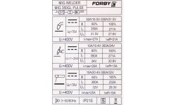 Inverter welding machine FORBY® MIG 350GL PULSE