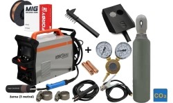 Inverter welding machine 255A MIG / MMA / LIFT TIG SET (machine + gas cylinder CO2 5L + gas reducer + wire + other)