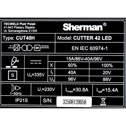 Plazminio pjovimo aparatas CUTTER 42 LED