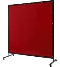 Apsauginė suvirinimo užuolaida su rėmu, 1,80 x 1,80 m - Raudona