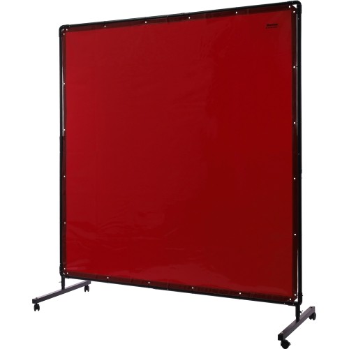 Apsauginė suvirinimo užuolaida su rėmu, 1,80 x 1,80 m - Raudona