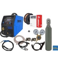 Inverterinis suvirinimo aparatas Sherman MIG 200 SMART  (aparatas + dujų balionas CO2 5L + reduktorius + viela + priedai)