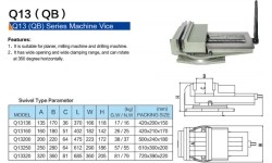 QB machine swivel vice - Lūpų plotis 160mm, 24.0kg