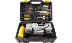 Double cylinder electric air compressor 12V 40L/min with repair tools