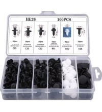 Plastic push-type clip assortment 100pcs