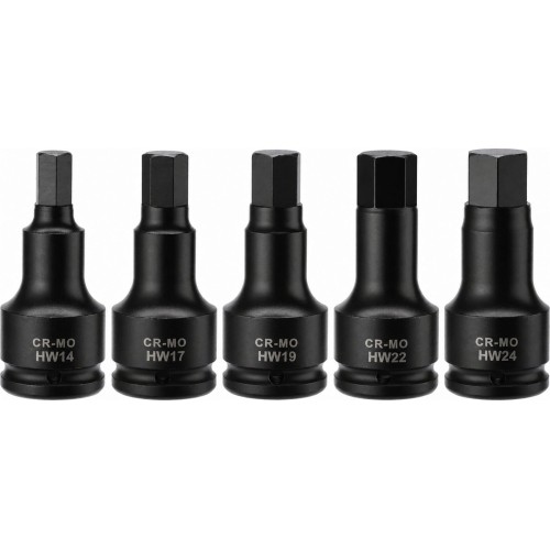 3/4" Dr. Bit socket impact set 5pcs (H-14-H-24mm)