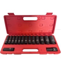 1/2" Prailgintų smūginių galvučių rinkinys 15vnt. (10-32mm) 12-kampės