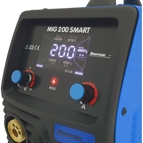 Inverterinis suvirinimo aparatas MIG 200 SMART su važiuokle bei vieta dujų balionui