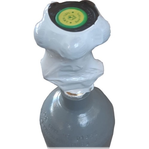 Gas cylinder (filled with CO₂ gas) with a settling tube for filling SodaStream cylinders