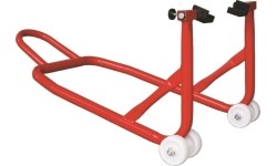 Motorcycle support stand for rear wheel