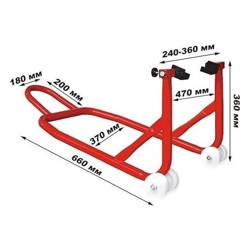 Motorcycle support stand for rear wheel