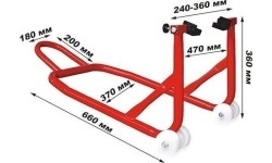 Motorcycle support stand for rear wheel