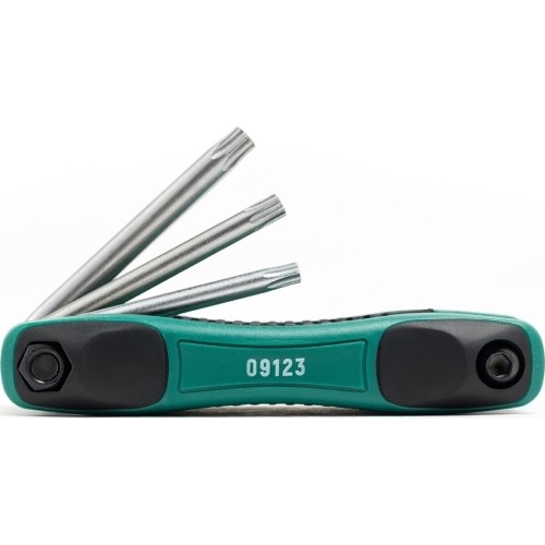 Sulankstomų TORX raktų rinkinys 8vnt. (TT9-T40) su kiauryme