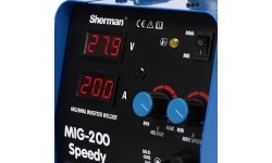 Inverterinis suvirinimo aparatas Sherman MIG 200 Speedy (aparatas + dujų balionas CO2 5L + reduktorius + viela + priedai)
