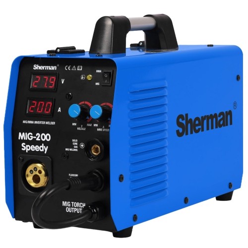 Inverter welder Sherman MIG 200 Speedy (machine + gas cylinder CO2 5L + gas reducer + wire + other)